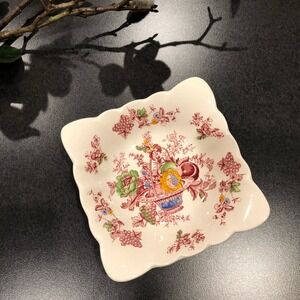 Myott England Bountiful Candy Trinket Dish Scalloped Edge Floral Staffordshire